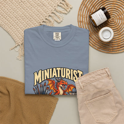 Miniaturist Dragon Paint Build Repeat T-Shirt | Miniature Painting Hobby Tee