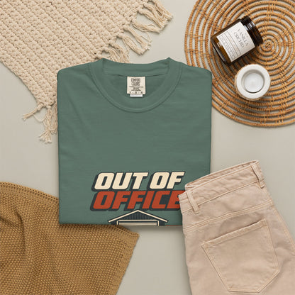 Out of Office In the Garage T-Shirt | Retro Garage Car Tee