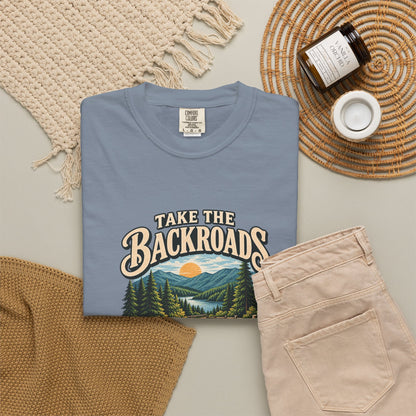 Take the Backroads T-Shirt | Retro Mountain Road Outdoor Tee