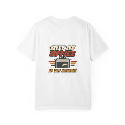 Out of Office In the Garage T-Shirt | Retro Garage Car Tee