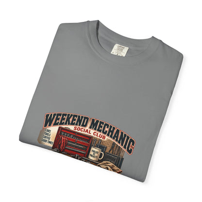 Weekend Mechanic Social Club T-Shirt | Retro Garage Workshop Tee