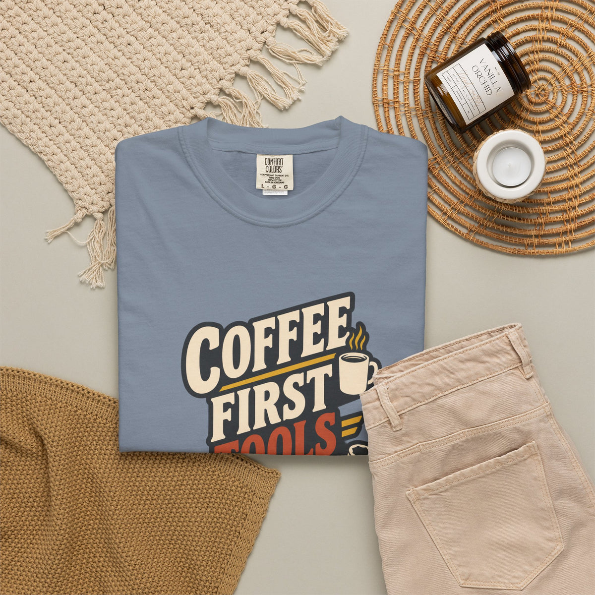 COFFEE FIRST TOOLS SECOND T-Shirt | Retro Workshop Tee