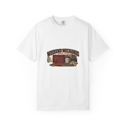 Weekend Mechanic Social Club T-Shirt | Retro Garage Workshop Tee