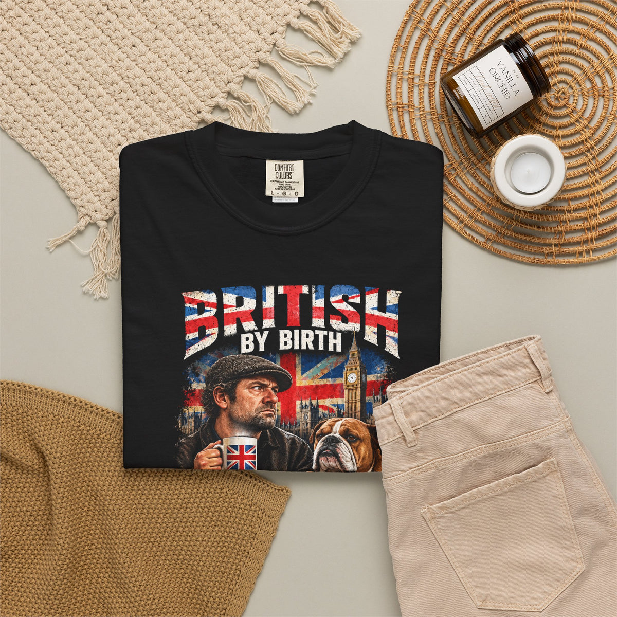 British By Birth Sarcastic By Choice T-Shirt | Vintage British Humor Tee