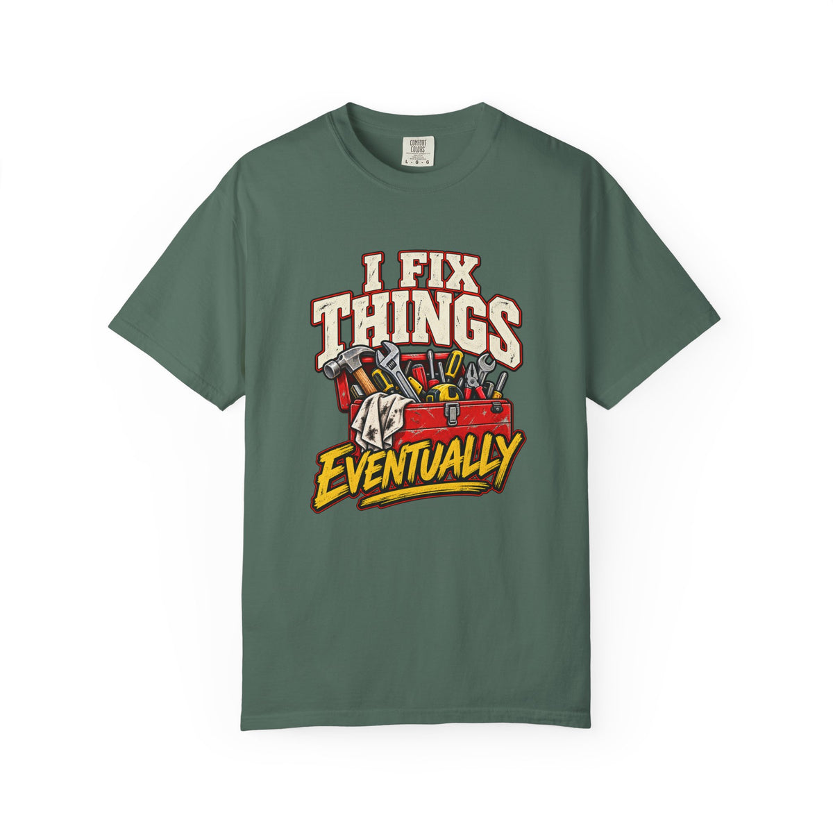 I Fix Things Eventually T-Shirt | Funny Vintage Toolbox Tee