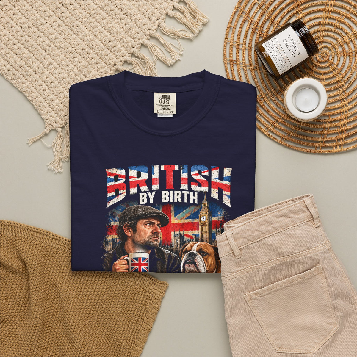 British By Birth Sarcastic By Choice T-Shirt | Vintage British Humor Tee