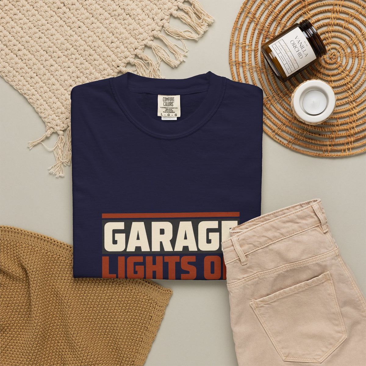 GARAGE LIGHTS ON T-Shirt | Retro Workshop Tee