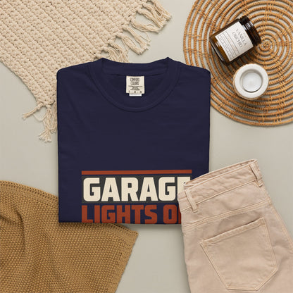 GARAGE LIGHTS ON T-Shirt | Retro Workshop Tee