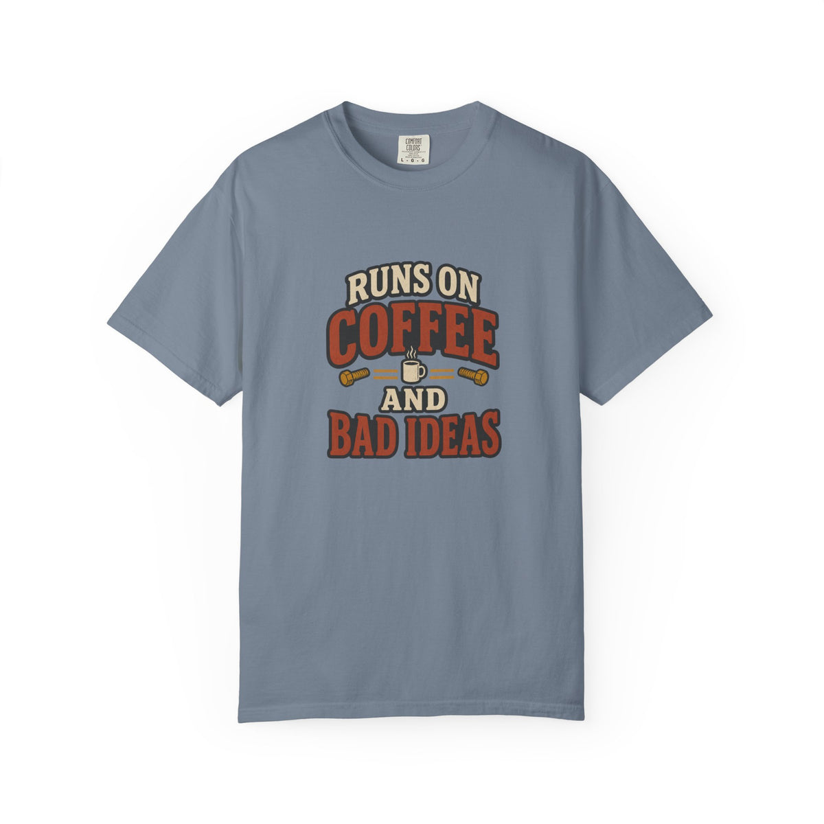 Runs on Coffee and Bad Ideas T-Shirt | Retro Garage Tee