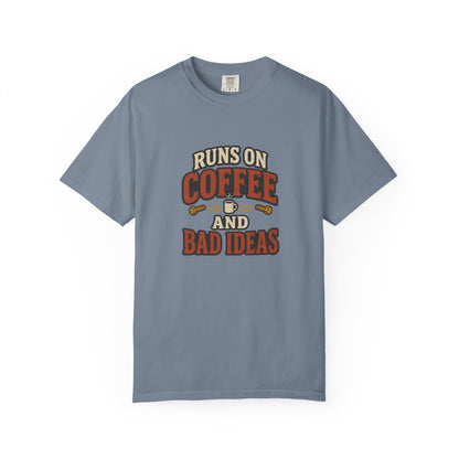 Runs on Coffee and Bad Ideas T-Shirt | Retro Garage Tee