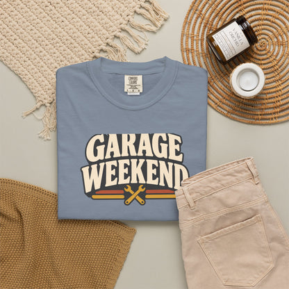 Garage Weekend T-Shirt | Retro Garage Workwear Tee