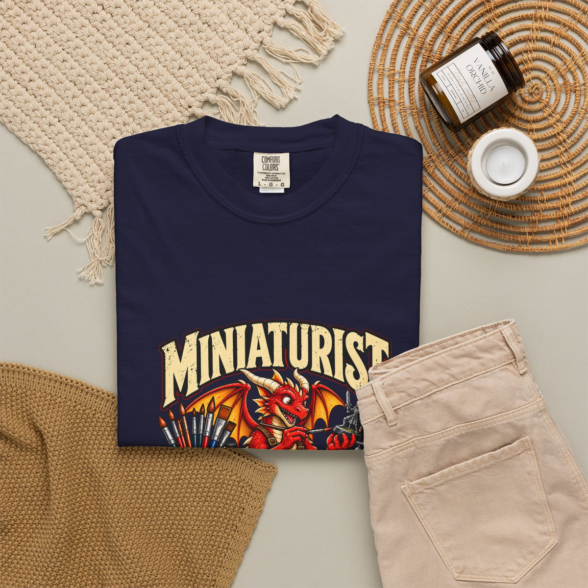 Miniaturist Dragon Painter Paint Build Repeat T-Shirt | Miniature Painting Hobby Tee