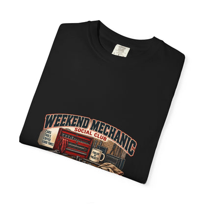 Weekend Mechanic Social Club T-Shirt | Retro Garage Workshop Tee