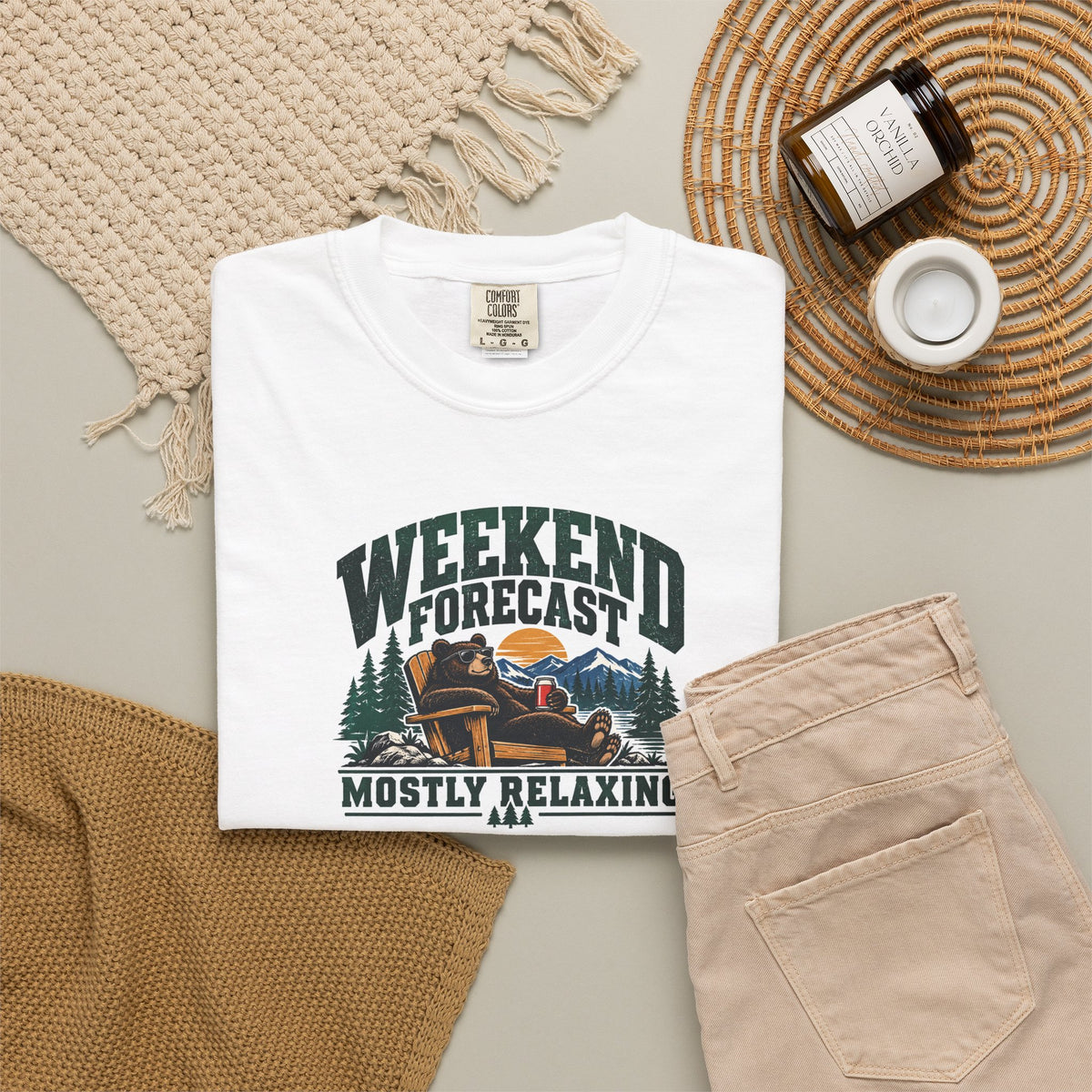 Weekend Forecast: Mostly Relaxing T-Shirt | Retro Outdoor Bear Tee