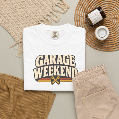 Garage Weekend T-Shirt | Retro Garage Workwear Tee