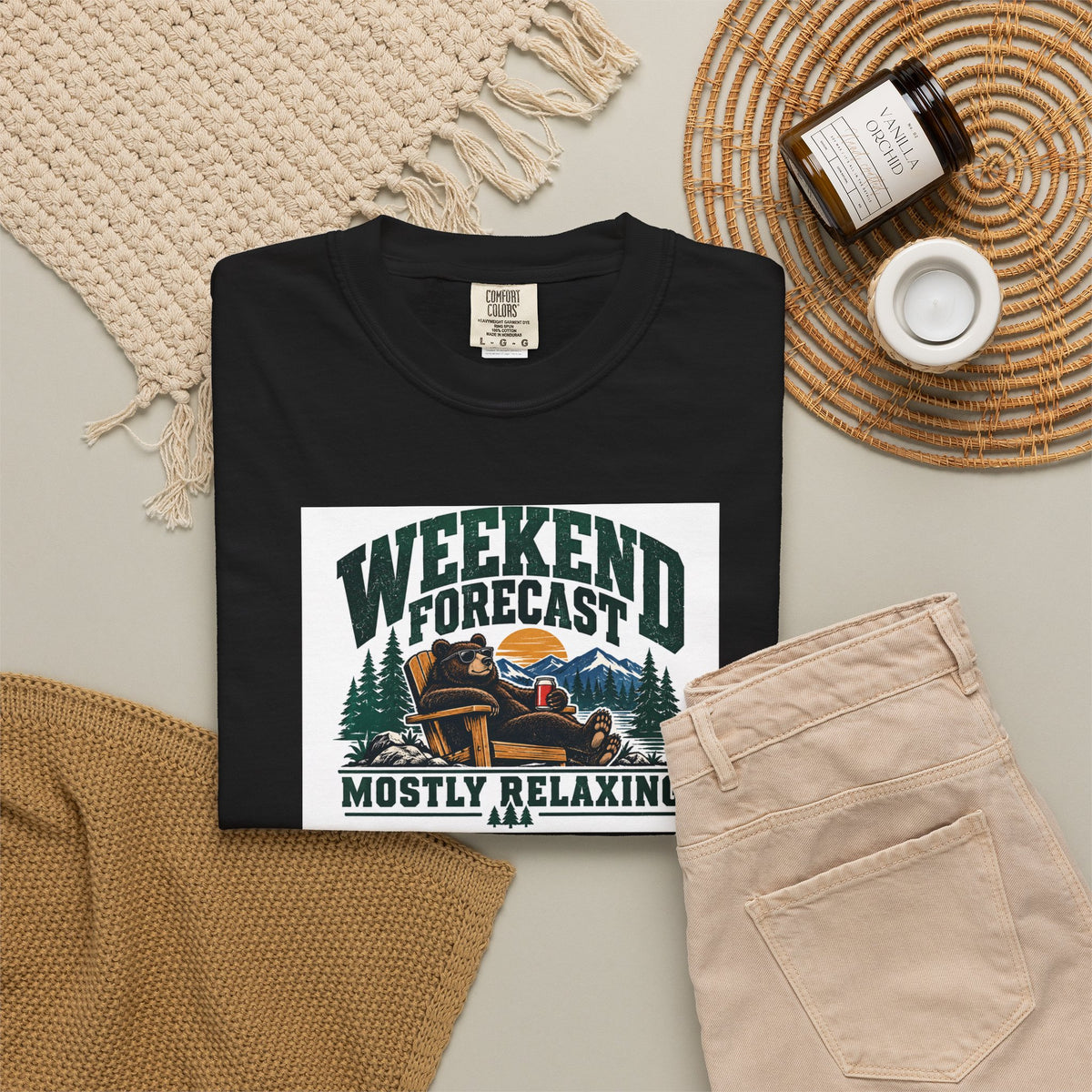 Weekend Forecast: Mostly Relaxing T-Shirt | Retro Outdoor Bear Tee