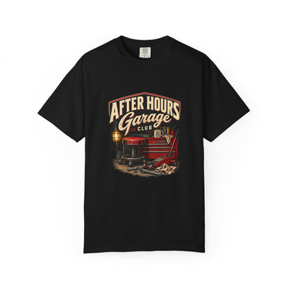 After Hours Garage Club T-Shirt | Retro Mechanic Workshop Tee
