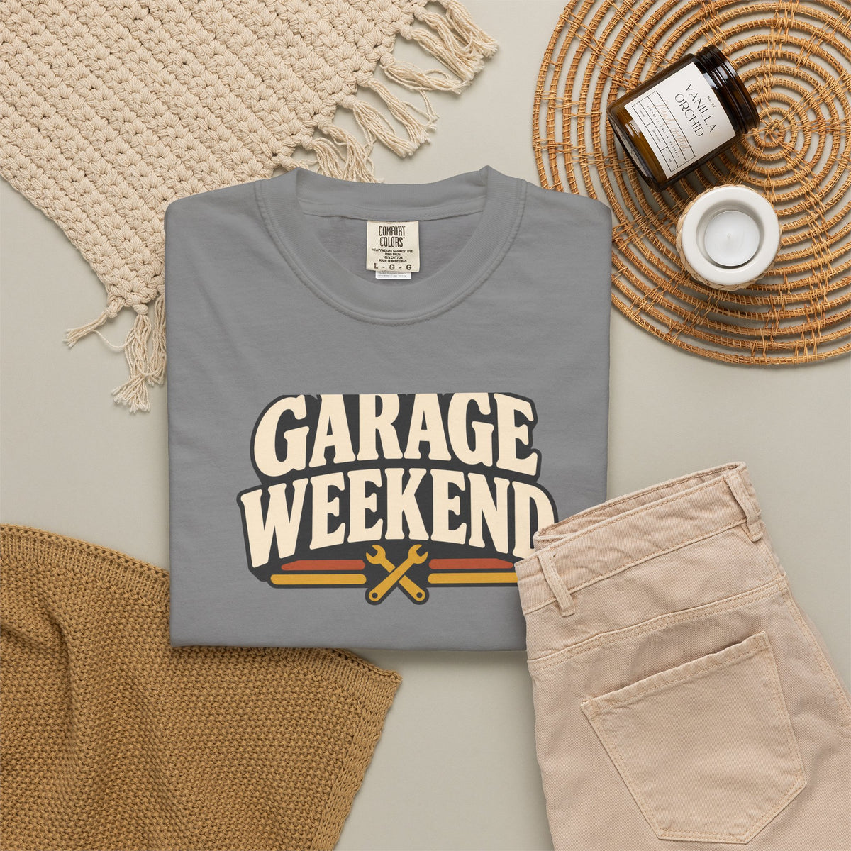 Garage Weekend T-Shirt | Retro Garage Workwear Tee
