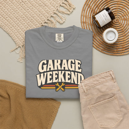 Garage Weekend T-Shirt | Retro Garage Workwear Tee