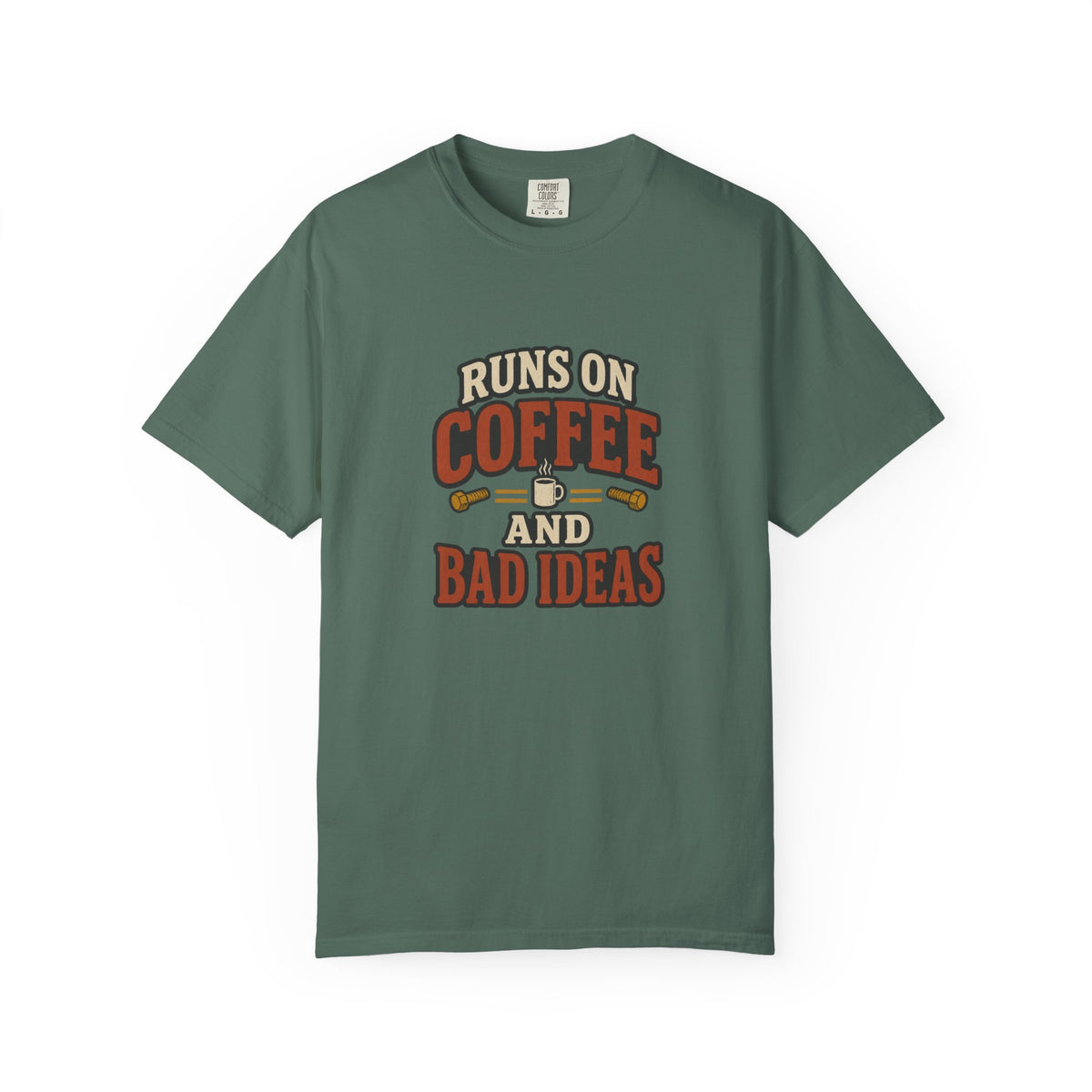 Runs on Coffee and Bad Ideas T-Shirt | Retro Garage Tee