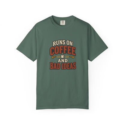 Runs on Coffee and Bad Ideas T-Shirt | Retro Garage Tee
