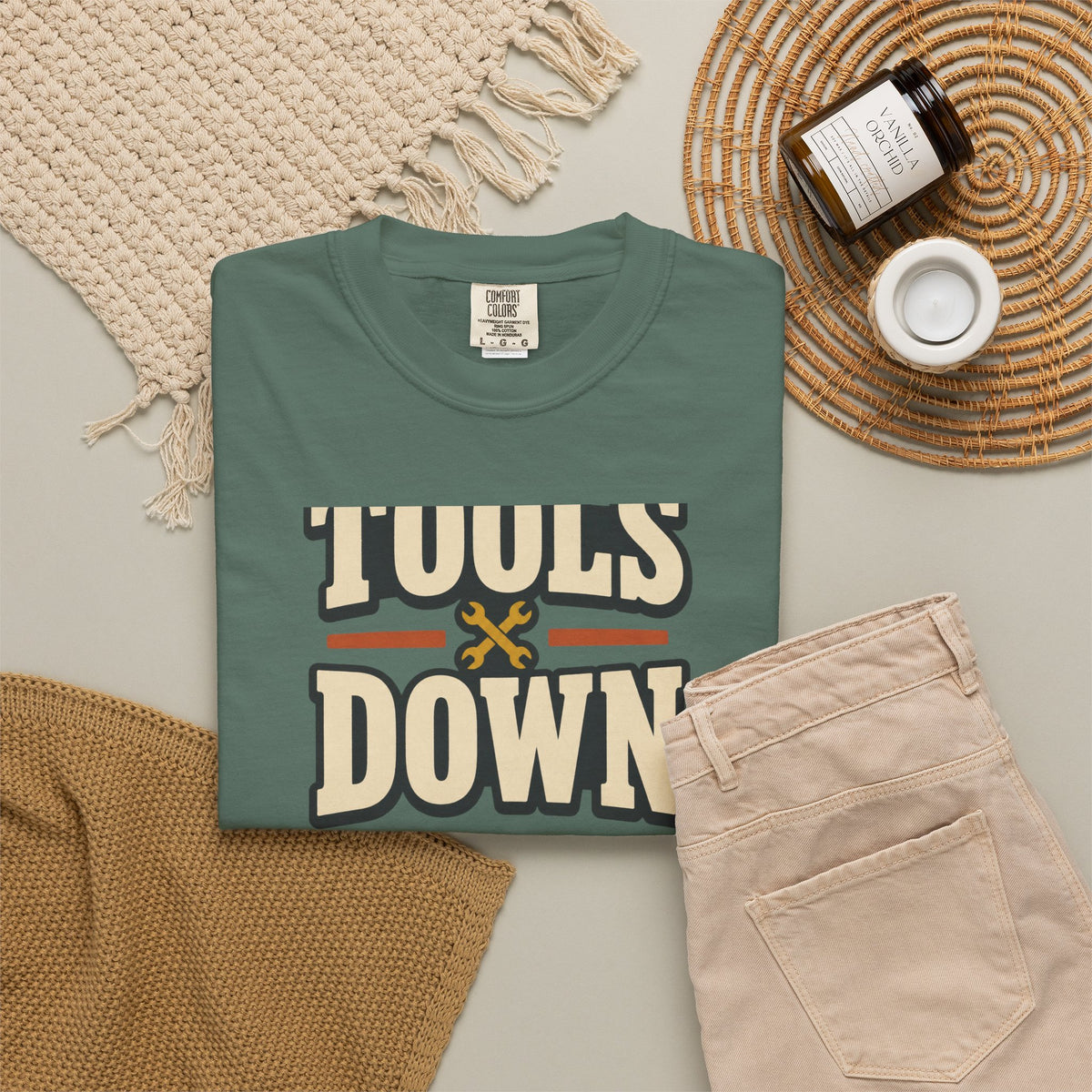 Tools Down T-Shirt | Retro Garage Workwear Tee