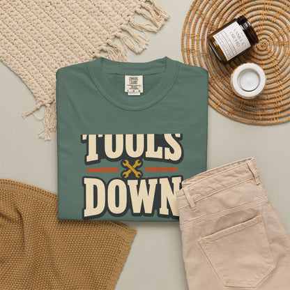 Tools Down T-Shirt | Retro Garage Workwear Tee