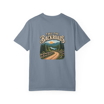 Take the Backroads T-Shirt | Retro Mountain Road Outdoor Tee