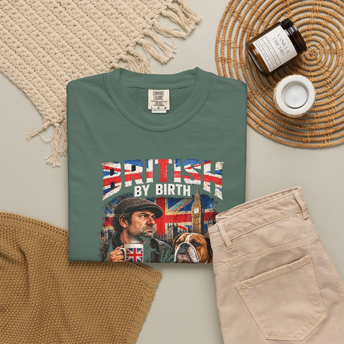 British By Birth Sarcastic By Choice T-Shirt | Vintage British Humor Tee