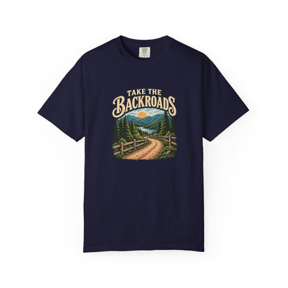 Take the Backroads T-Shirt | Retro Mountain Road Outdoor Tee