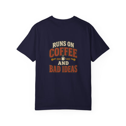 Runs on Coffee and Bad Ideas T-Shirt | Retro Garage Tee