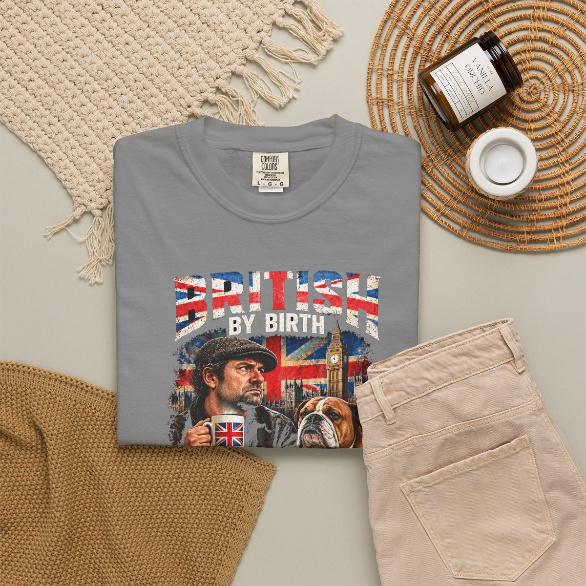 British By Birth Sarcastic By Choice T-Shirt | Vintage British Humor Tee