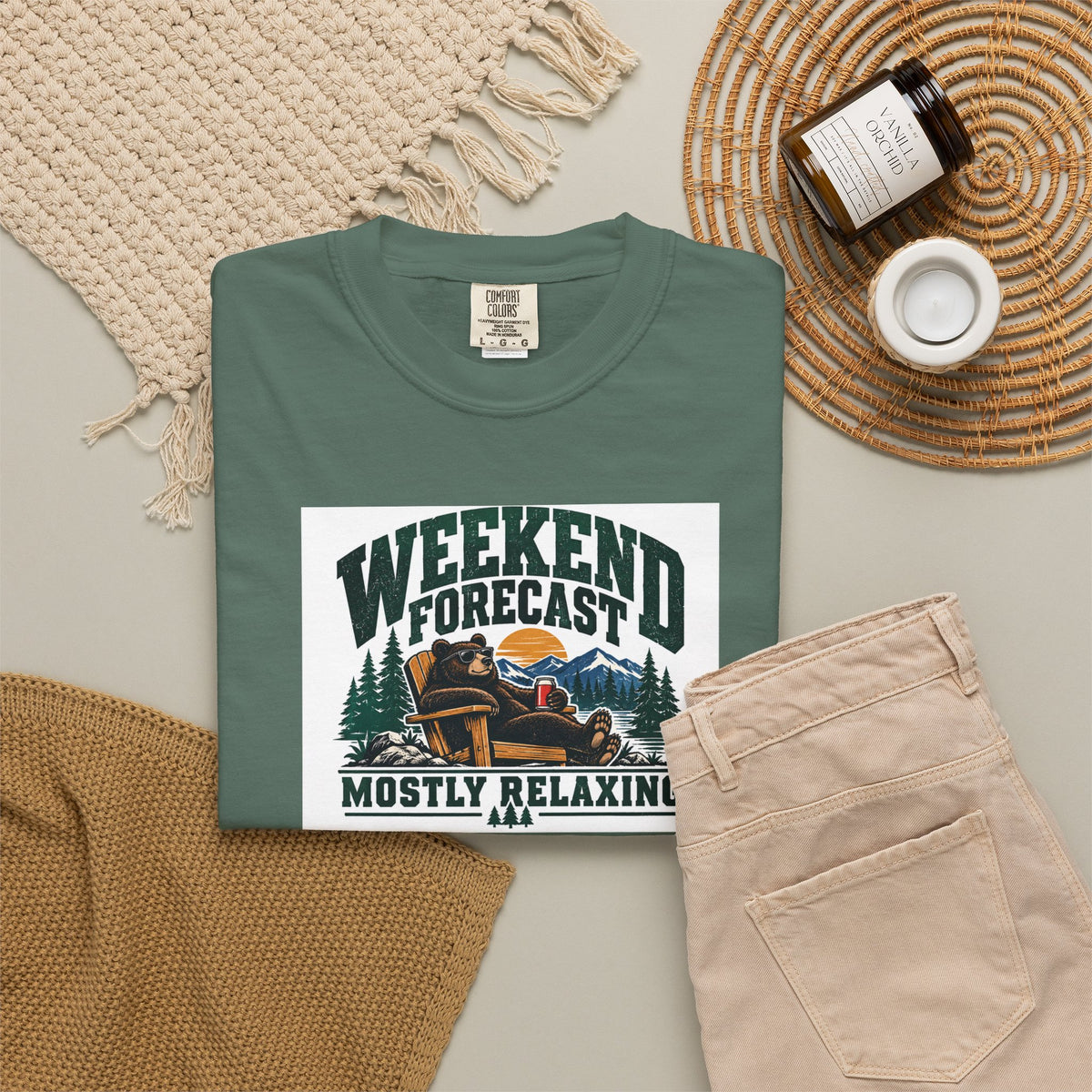 Weekend Forecast: Mostly Relaxing T-Shirt | Retro Outdoor Bear Tee