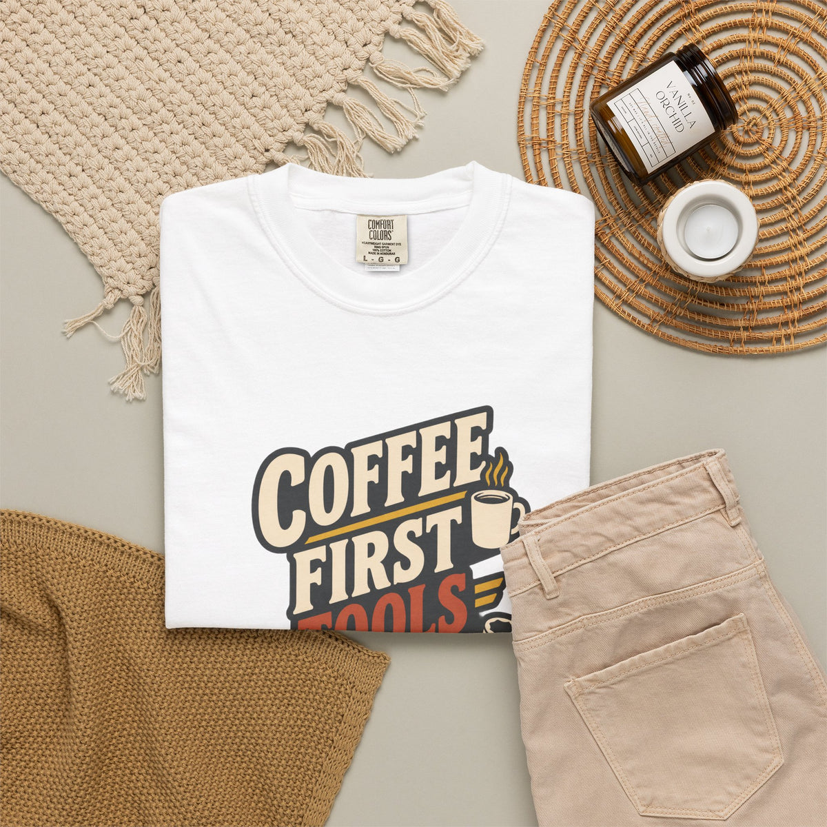 COFFEE FIRST TOOLS SECOND T-Shirt | Retro Workshop Tee