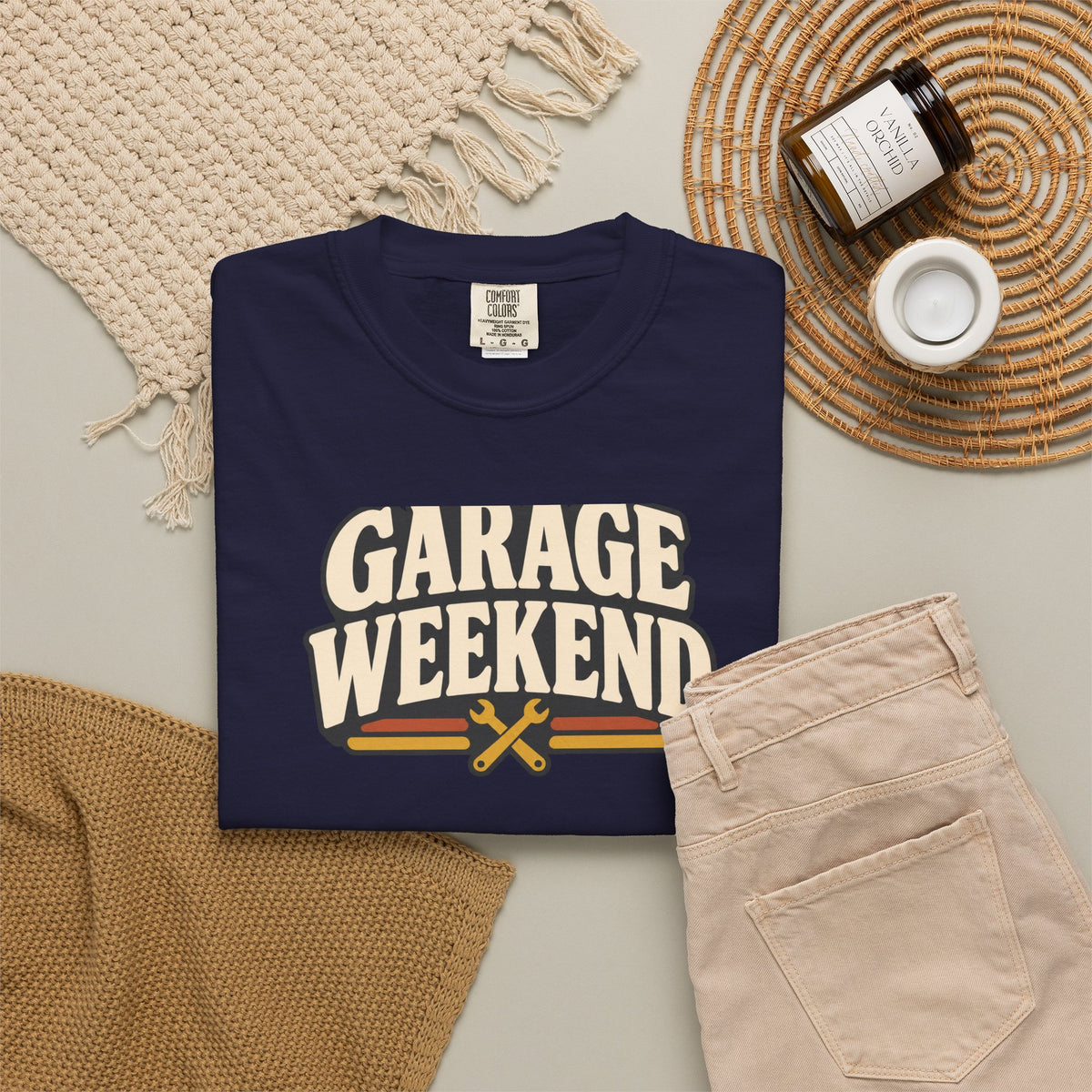 Garage Weekend T-Shirt | Retro Garage Workwear Tee
