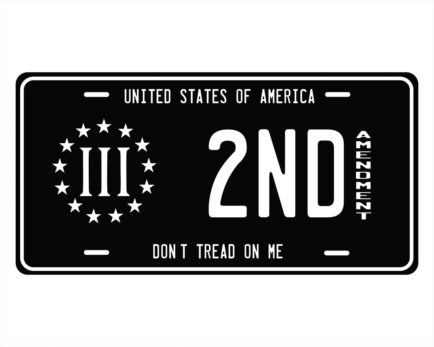 2ND Amendment Don't Tread on Me Auto Tag Car License Plate by Flood City Fabrications