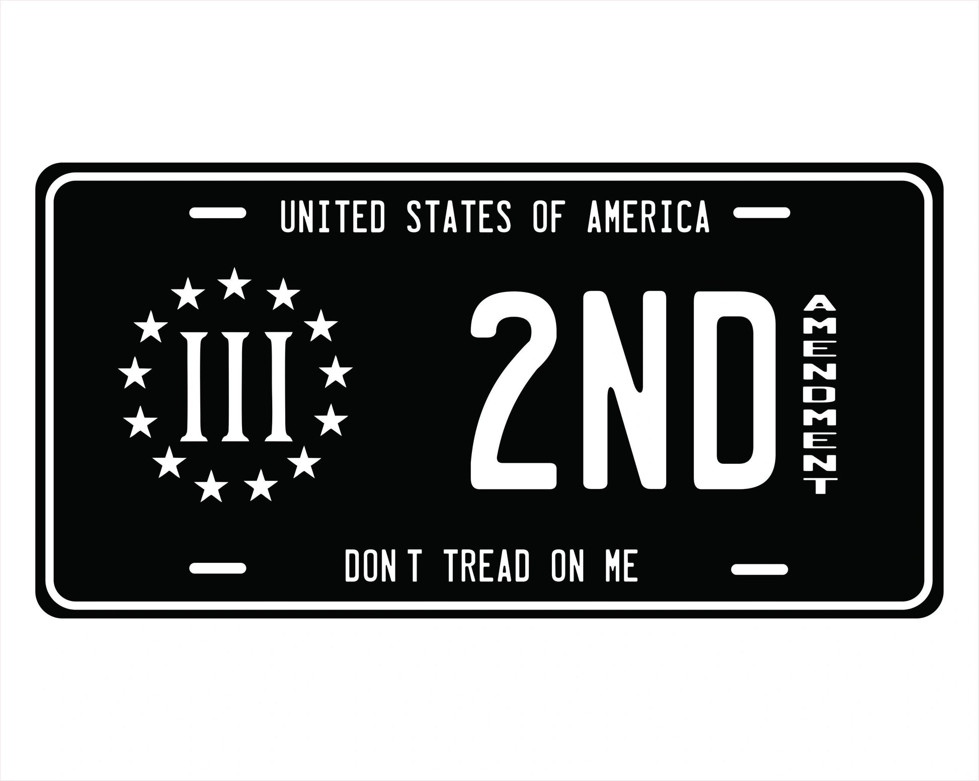2ND Amendment Don't Tread on Me Auto Tag Car License Plate by Flood City Fabrications