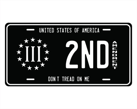 2ND Amendment Don't Tread on Me Auto Tag Car License Plate by Flood City Fabrications
