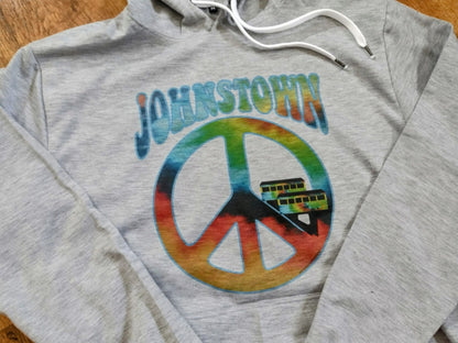 Johnstown PA Tie Dye Peace Sign Hoodie by Flood City Fabrications
