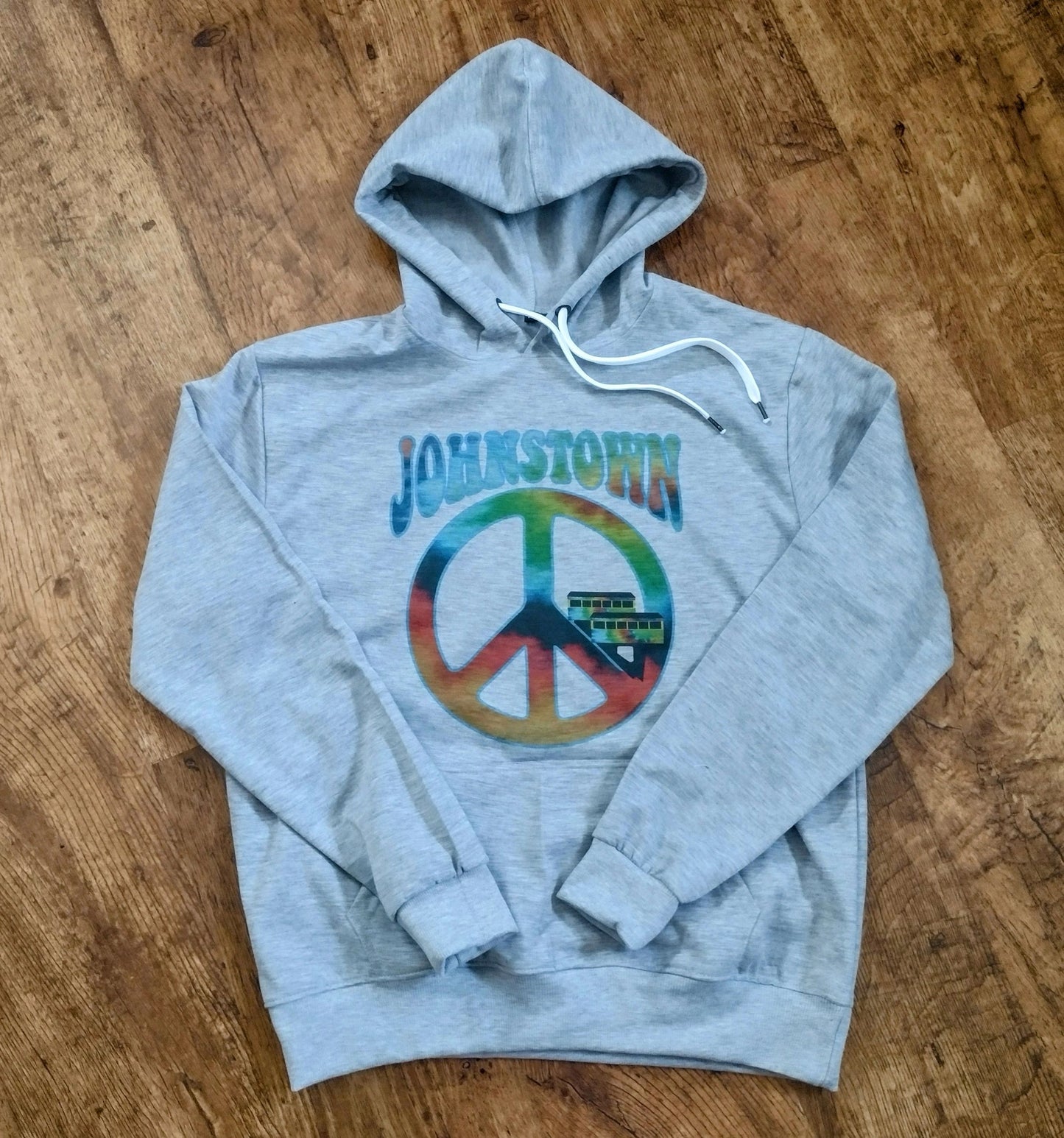 Johnstown PA Tie Dye Peace Sign Hoodie – alternate product view