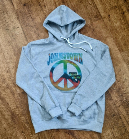 Johnstown PA Tie Dye Peace Sign Hoodie – alternate product view