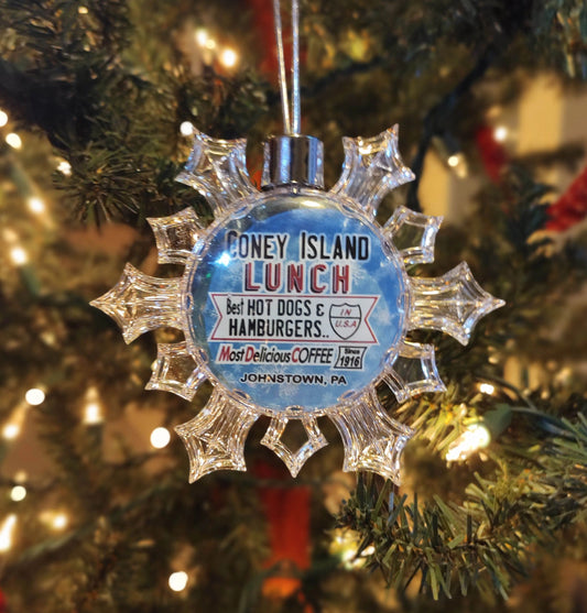 Coney Island Johnstown Christmas Ornament 3D Snowflake by Flood City Fabrications