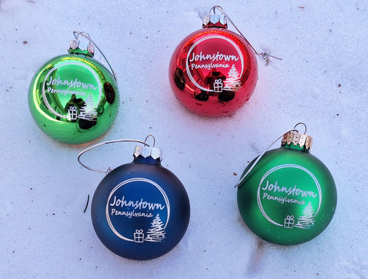 Johnstown Pennsylvania Christmas Ornament 3" Glass Ball by Flood City Fabrications