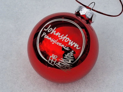 Johnstown Pennsylvania Christmas Ornament 3" Glass Ball – alternate product view