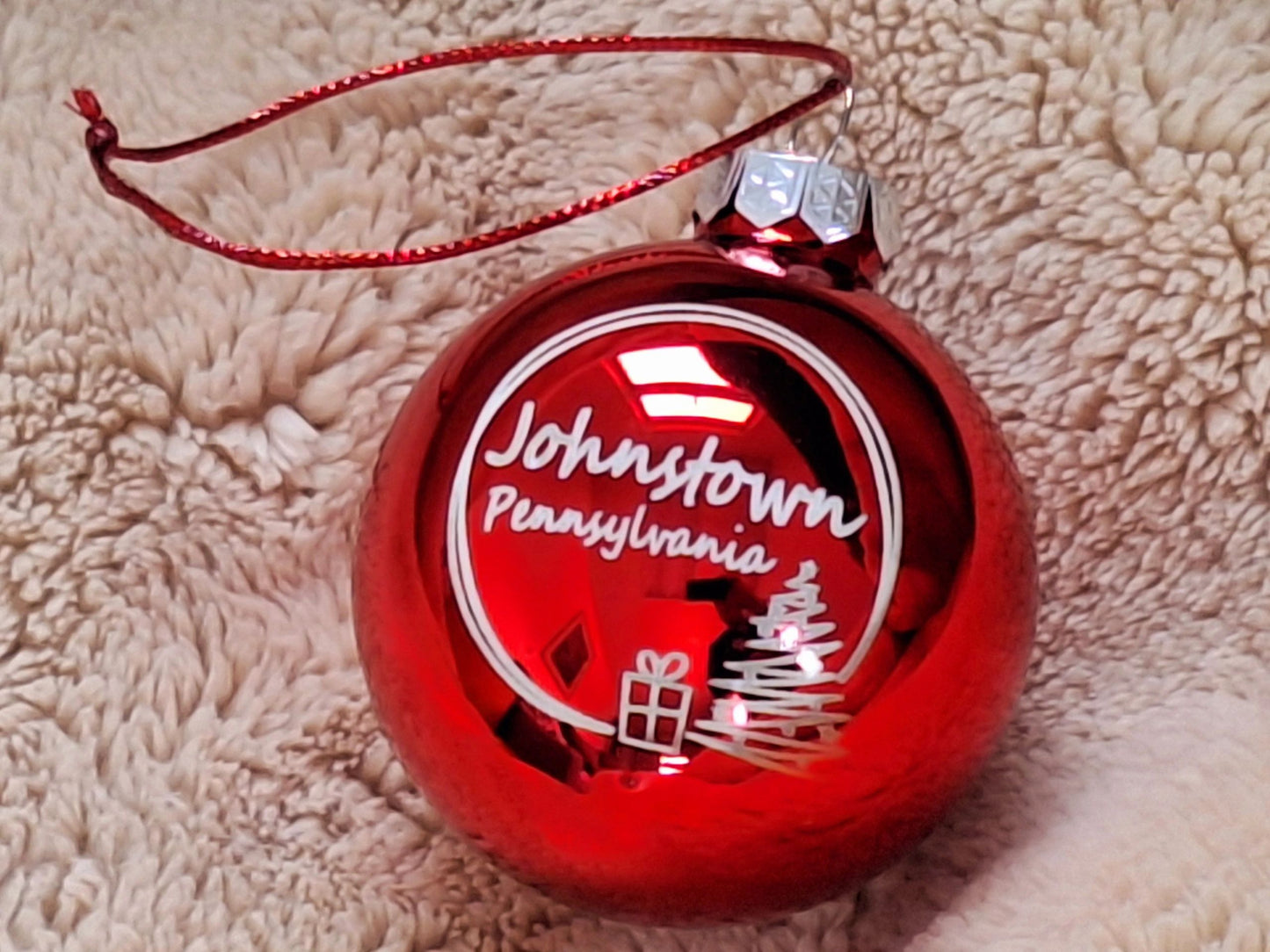 Johnstown Pennsylvania Christmas Ornament 3" Glass Ball – alternate product view