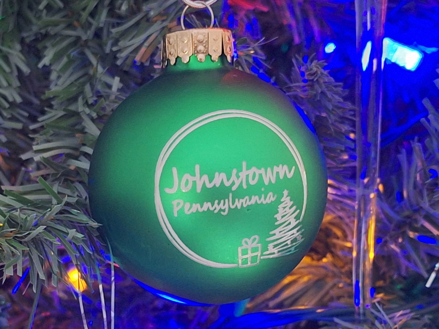 Johnstown Pennsylvania Christmas Ornament 3" Glass Ball – alternate product view
