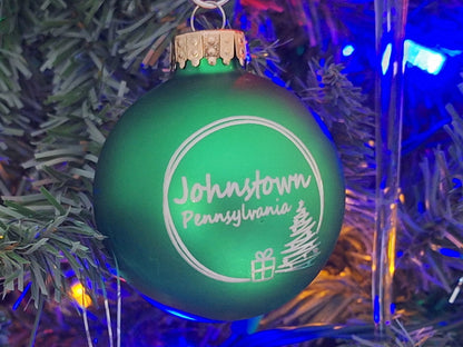 Johnstown Pennsylvania Christmas Ornament 3" Glass Ball – alternate product view