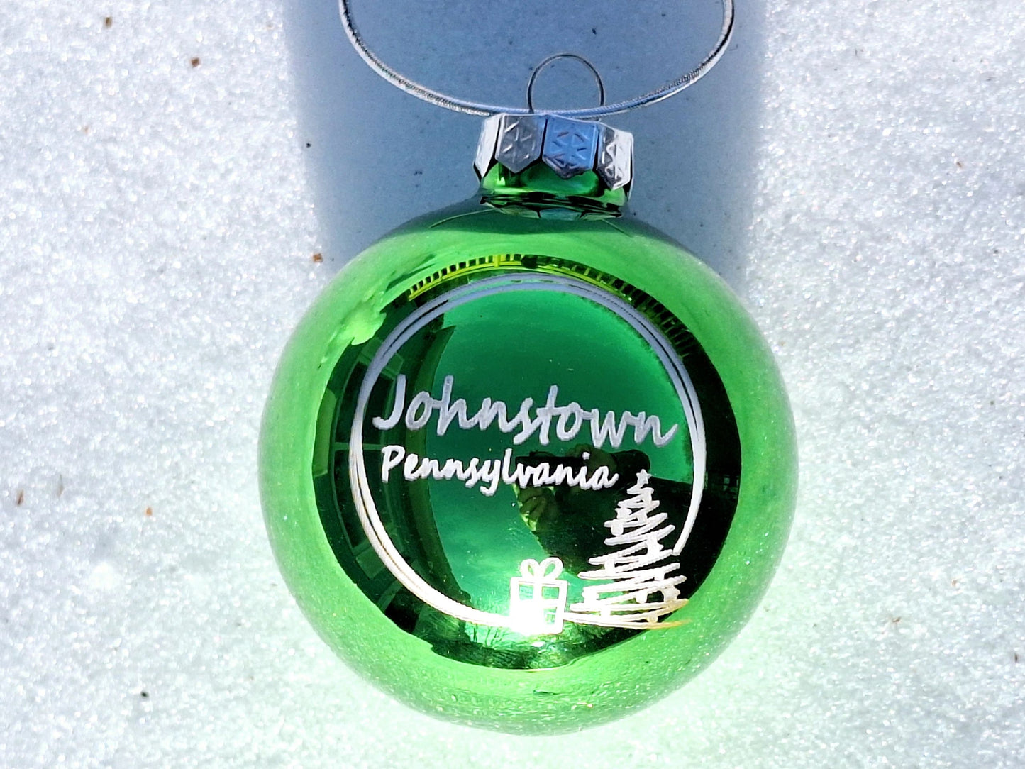 Johnstown Pennsylvania Christmas Ornament 3" Glass Ball – alternate product view