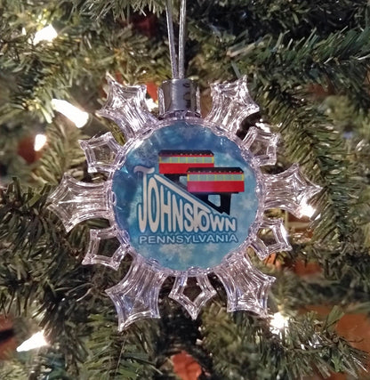 Johnstown, PA Inclined Plane Christmas Ornament Snow Flake by Flood City Fabrications