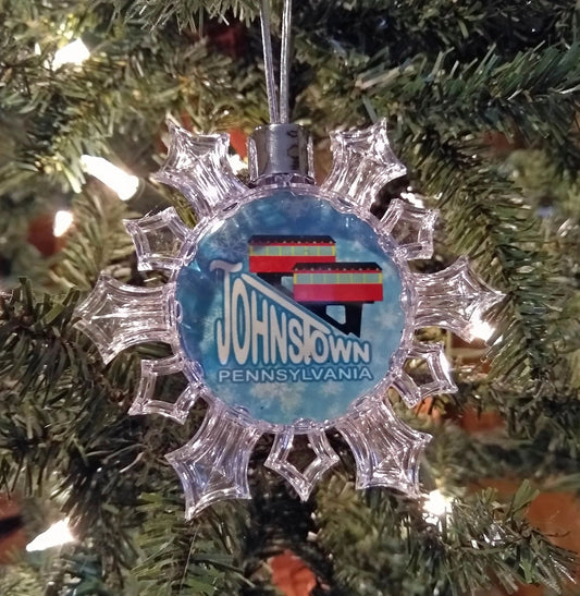 Johnstown, PA Inclined Plane Christmas Ornament Snow Flake by Flood City Fabrications